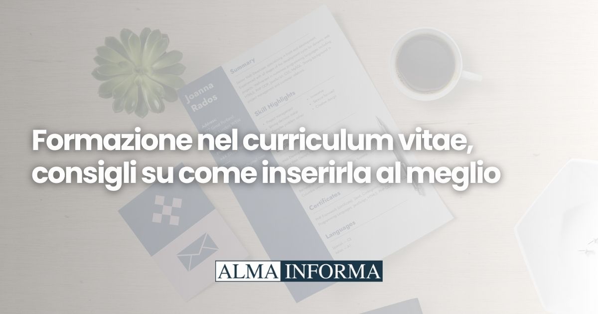 Formazione nel curriculum vitae